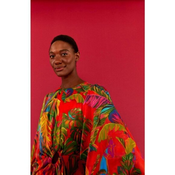 💕FARM RIO💕 Urban Jungle Midi Dress ~ XS NWT - Picture 3 of 16